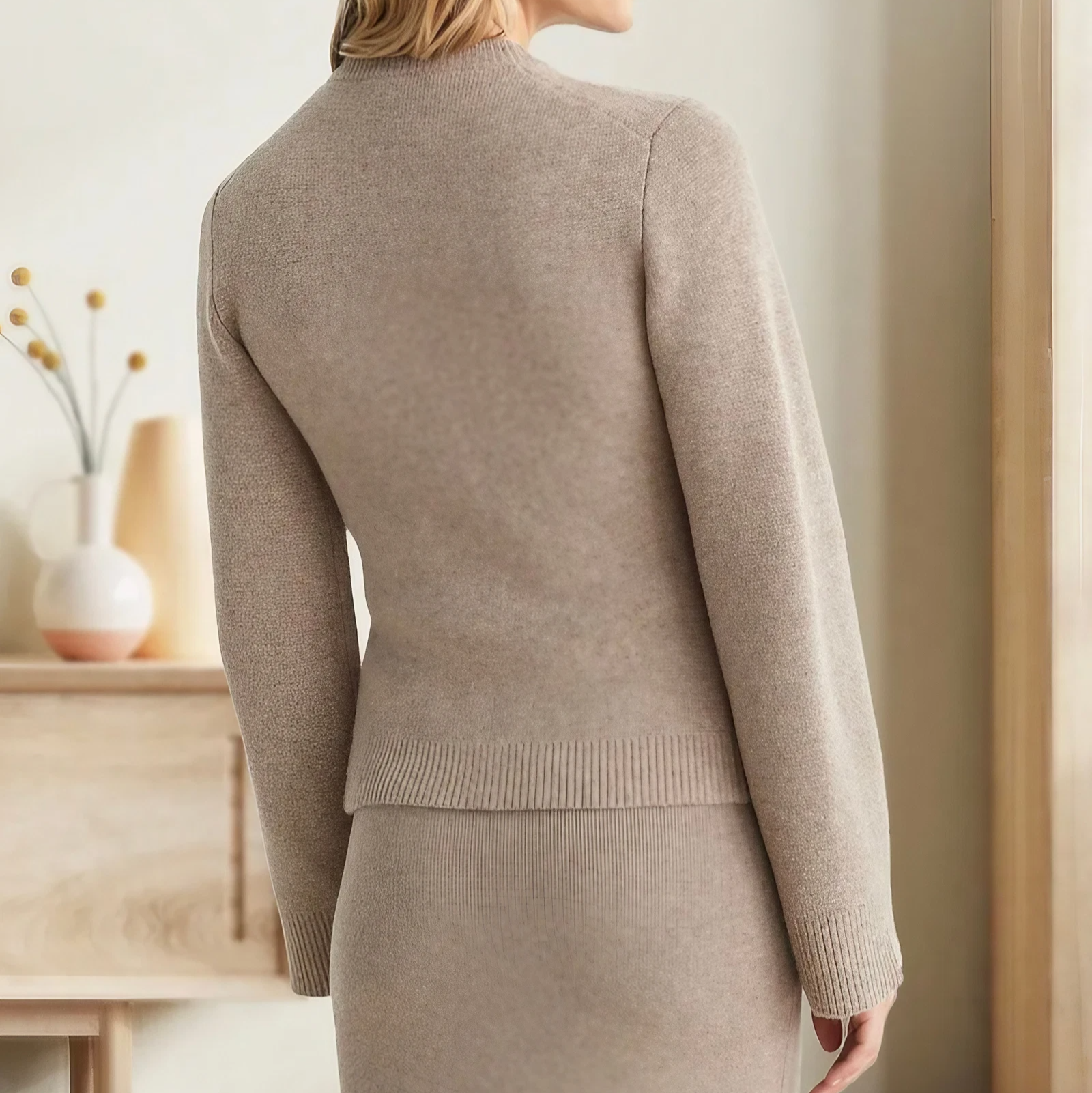 Damen - Strickjacke - Ausgestellten Ärmeln - Bequem und stilvoll für jeden Anlass