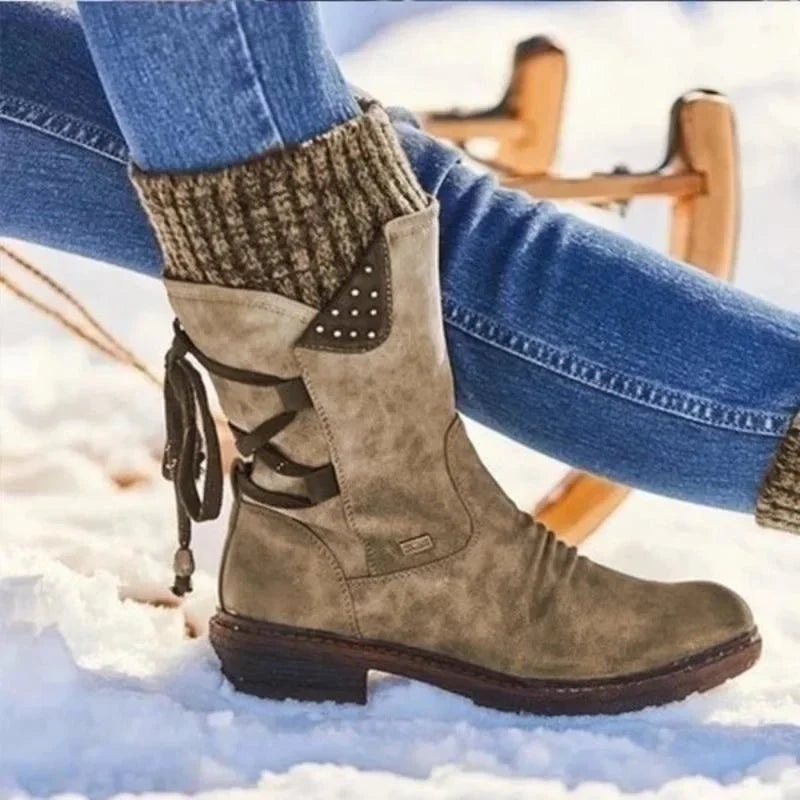 Damen - Winterstiefeletten - Schnürung - Stylisch & Warm - Perfekt für jeden Anlass