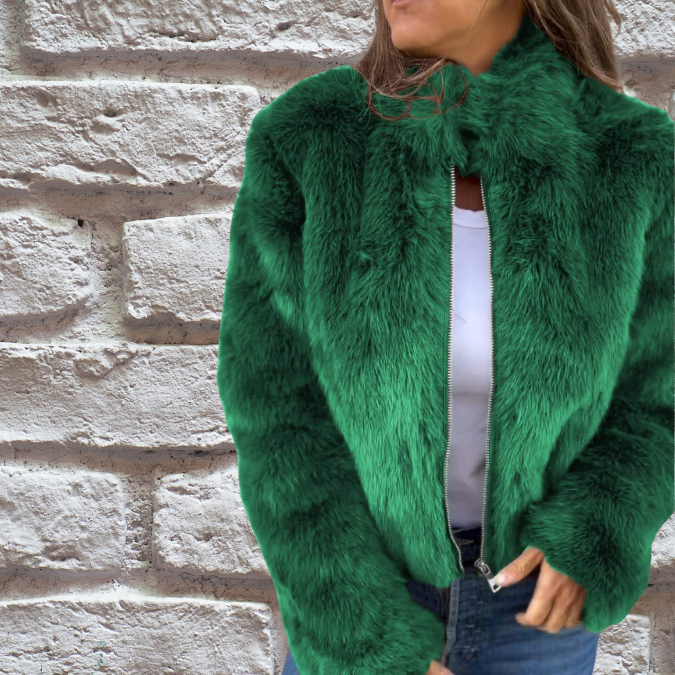 Damen - Warmer Herbstmantel - Hohe Kragen - Eleganter Stil für Komfort und Stil