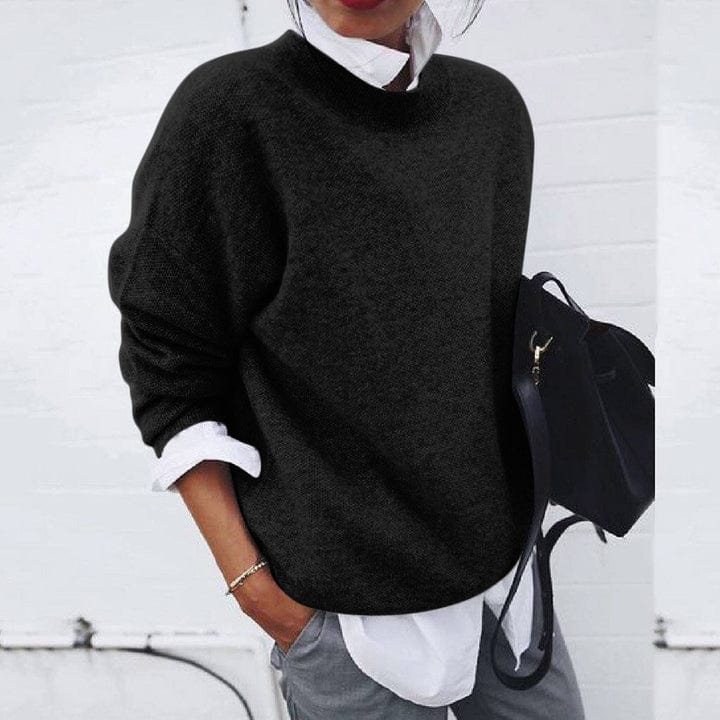Damen - Strickpullover - Weiche Strick - Rundhalsausschnitt Langarm - Bequem und Stilvoll für jeden Anlass