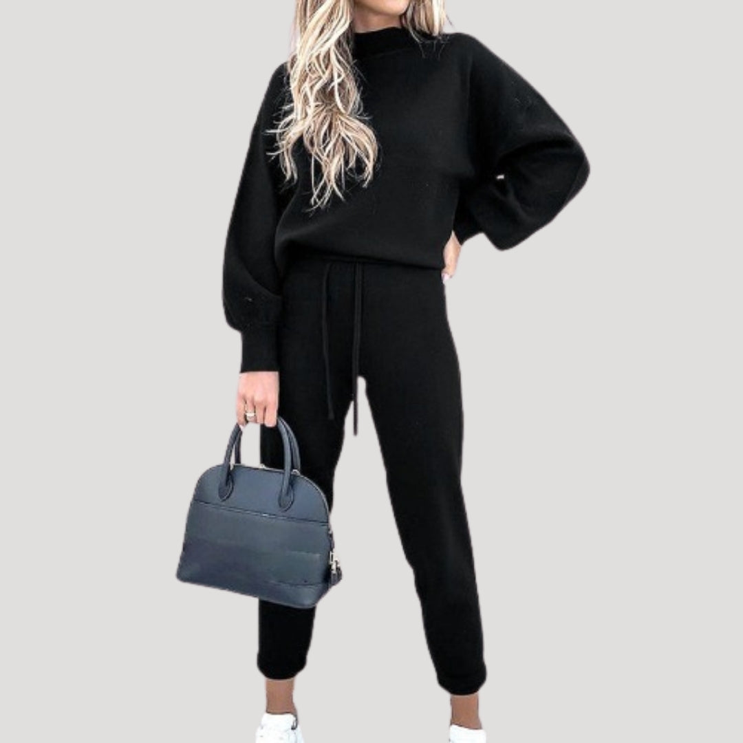 Damen - Strick Trainingsanzug Set - Bequeme Loungewear - Perfekt für Entspannung und Freizeit