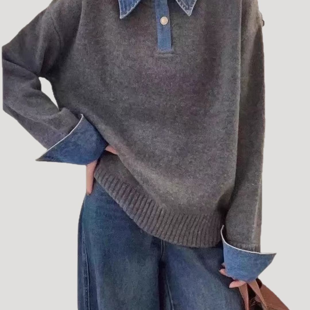 Damen - Winterpullover - Wolle mit Lagenkragen - Bequemer und stilvoller Pullover für kalte Tage