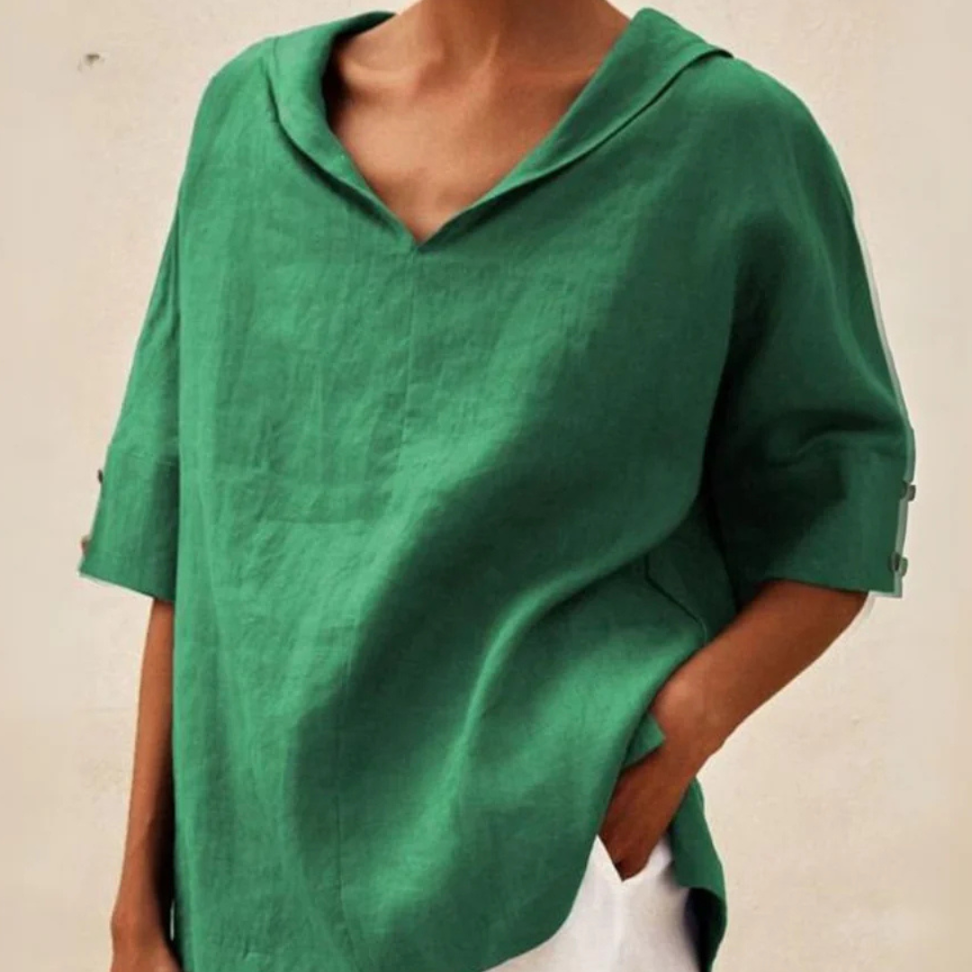 Damen - Bluse - Leinen - Bequemes & stilvolles Oberteil für Frühling/Sommer - Leichte, modische Kleidung