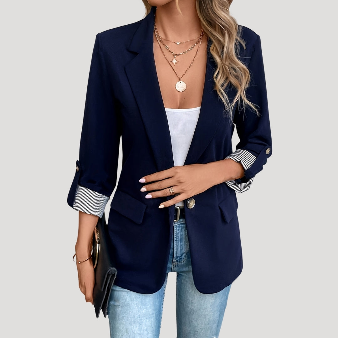 Damen - Blazer - Atmungsaktivem Stoff - Taillierte Passform mit aufrollbaren Ärmeln - Stilvoller für jeden Anlass