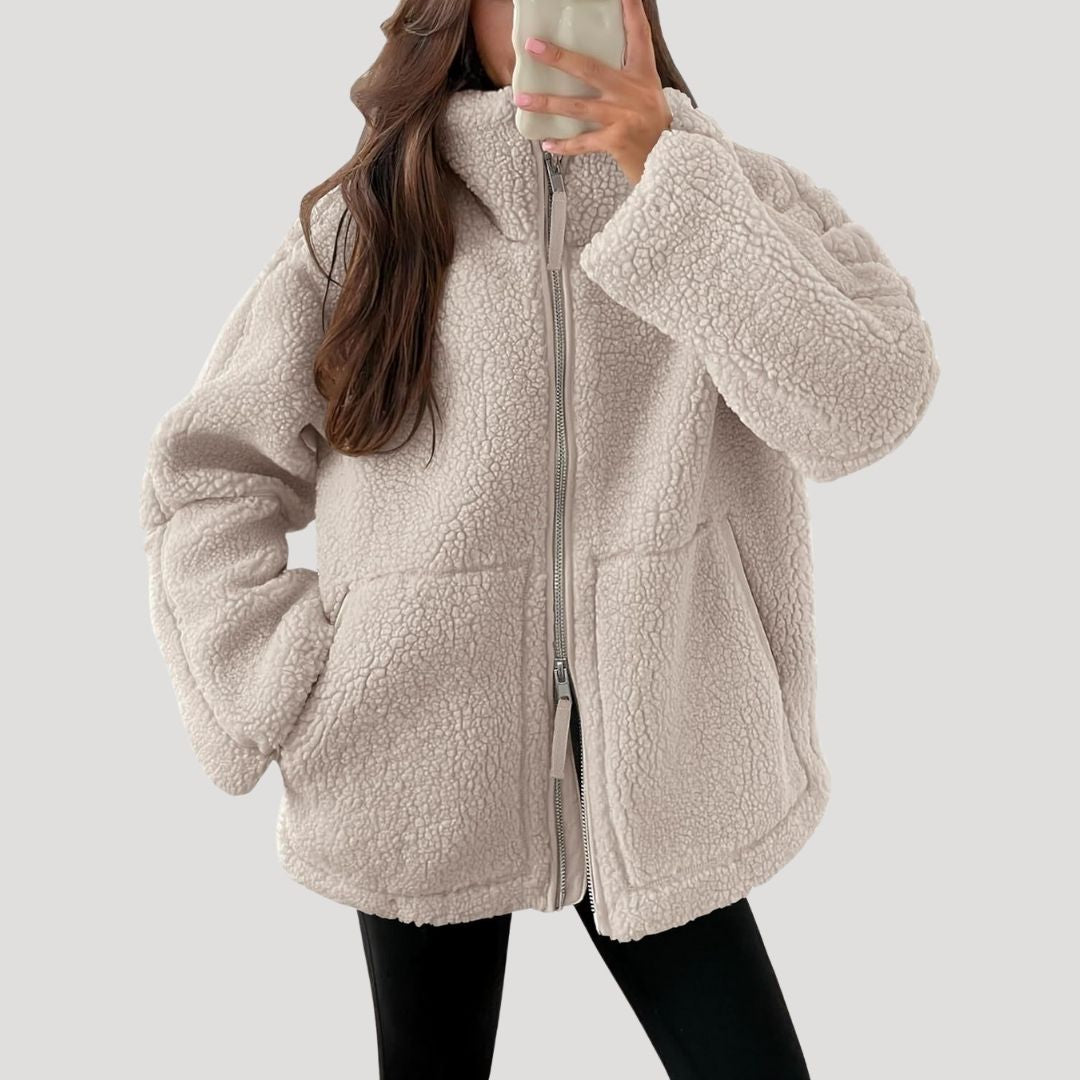 Damen - Teddy Zip Up Fleecejacke - Warm und kuschelig - Perfekt für den Winter