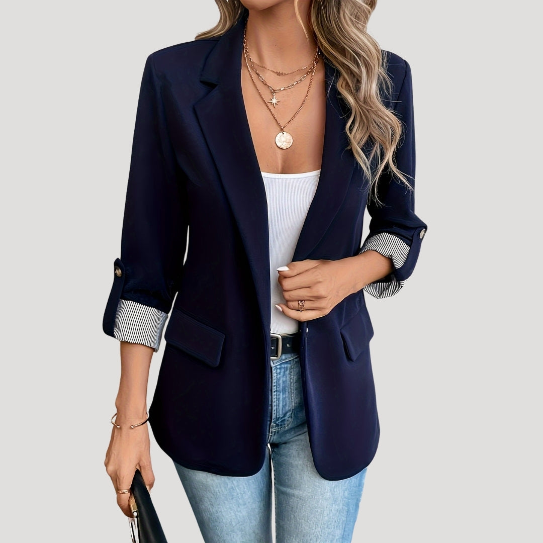Damen - Blazer - Atmungsaktivem Stoff - Taillierte Passform mit aufrollbaren Ärmeln - Stilvoller für jeden Anlass