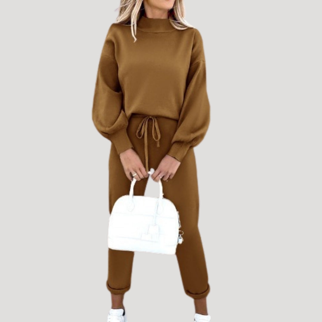 Damen - Strick Trainingsanzug Set - Bequeme Loungewear - Perfekt für Entspannung und Freizeit