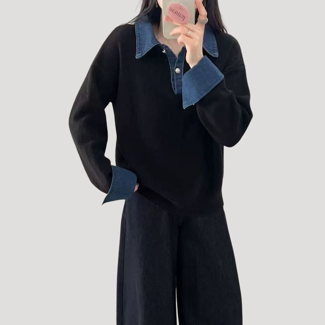 Damen - Winterpullover - Wolle mit Lagenkragen - Bequemer und stilvoller Pullover für kalte Tage