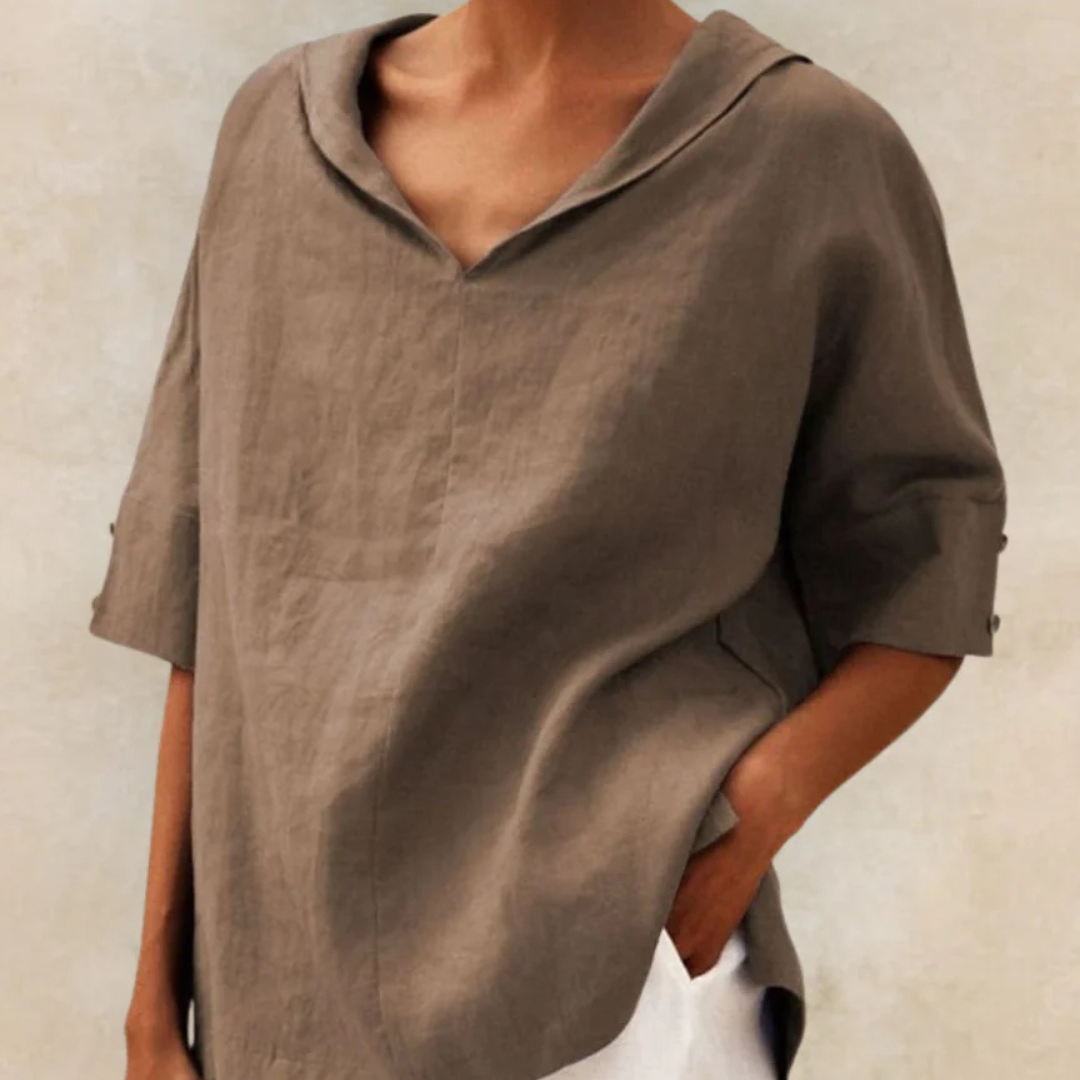 Damen - Bluse - Leinen - Bequemes & stilvolles Oberteil für Frühling/Sommer - Leichte, modische Kleidung