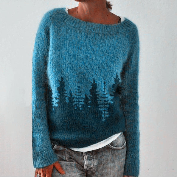 Damen - Winterpullover - Retro Strick - langen Ärmeln - Bequemer, stilvoller Look für kalte Tage
