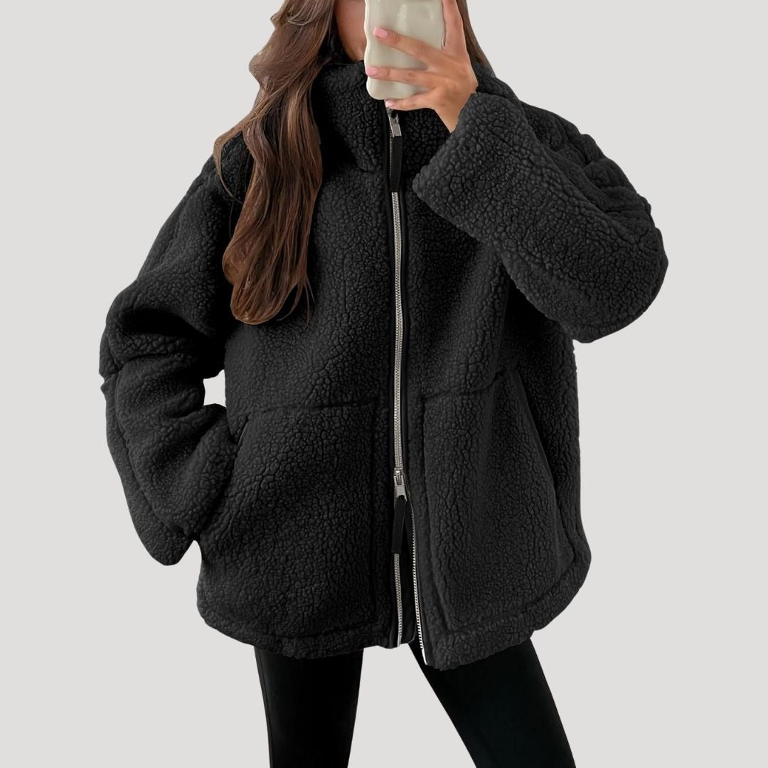 Damen - Teddy Zip Up Fleecejacke - Warm und kuschelig - Perfekt für den Winter