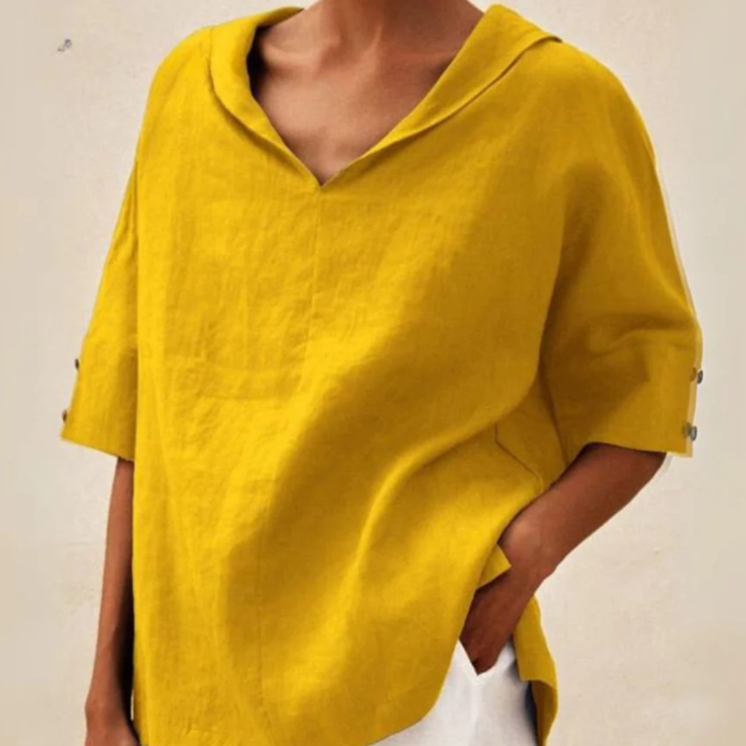 Damen - Bluse - Leinen - Bequemes & stilvolles Oberteil für Frühling/Sommer - Leichte, modische Kleidung