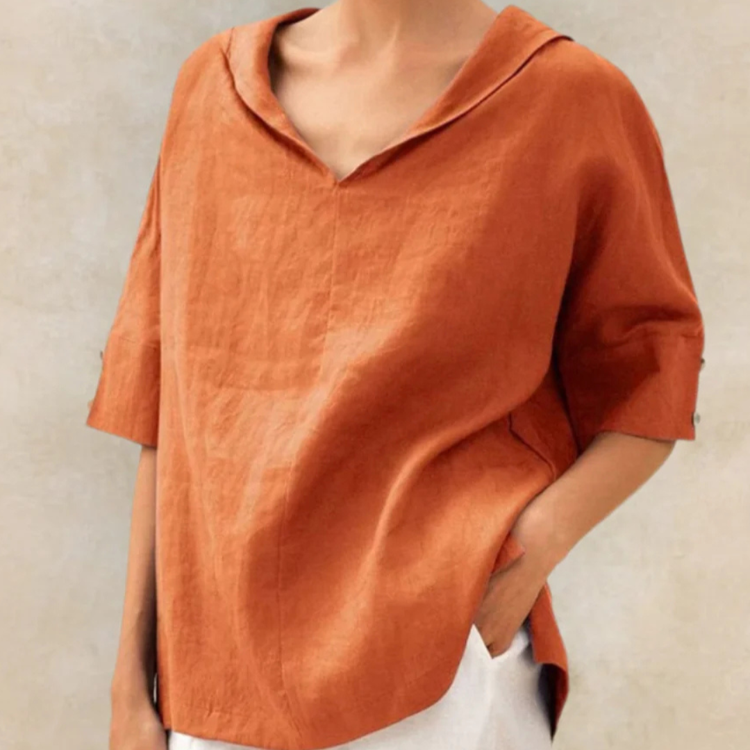 Damen - Bluse - Leinen - Bequemes & stilvolles Oberteil für Frühling/Sommer - Leichte, modische Kleidung