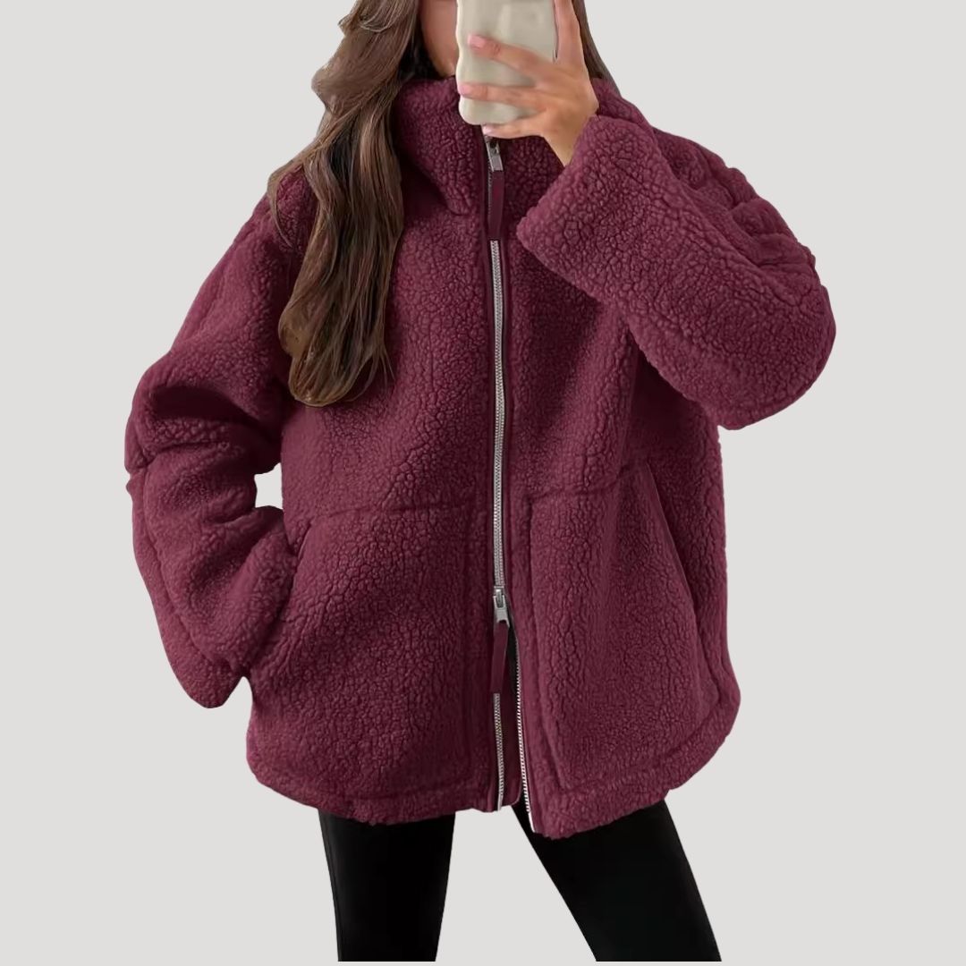 Damen - Teddy Zip Up Fleecejacke - Warm und kuschelig - Perfekt für den Winter