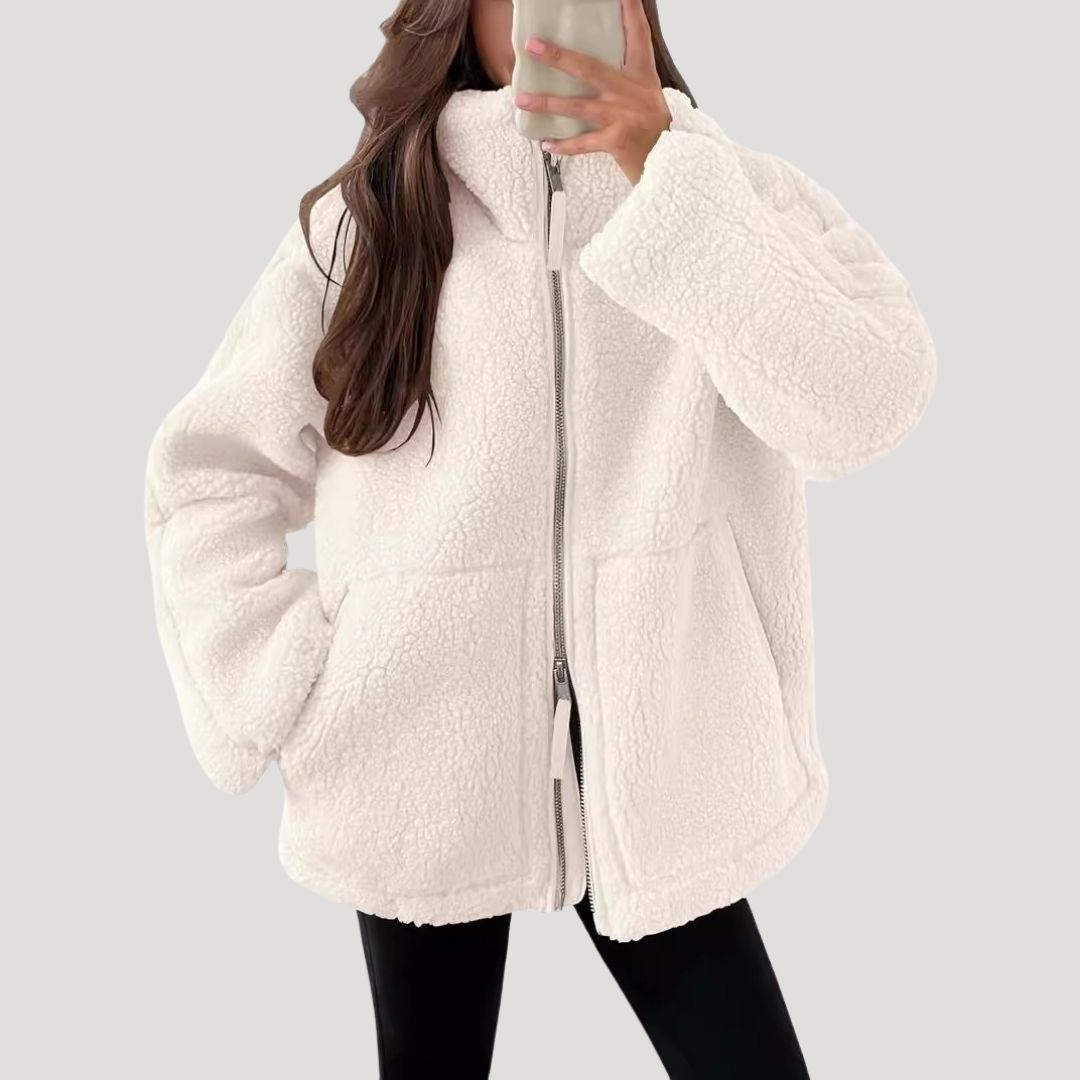 Damen - Teddy Zip Up Fleecejacke - Warm und kuschelig - Perfekt für den Winter