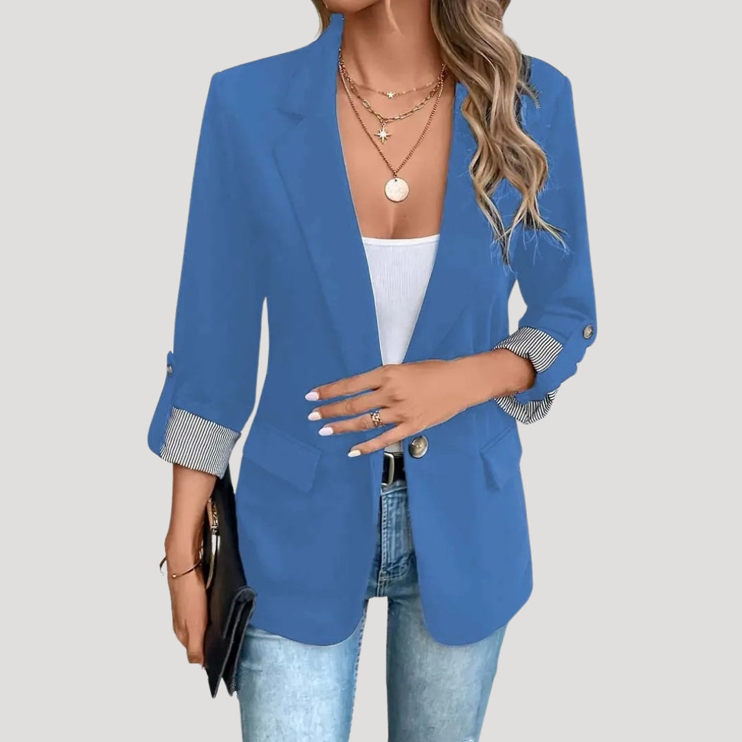 Damen - Blazer - Atmungsaktivem Stoff - Taillierte Passform mit aufrollbaren Ärmeln - Stilvoller für jeden Anlass