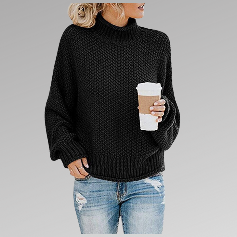 Damen - Strickpullover - Weiches Material - Rollkragen - Warmer, Bequemer Loose Fit für den perfekten Herbstlook