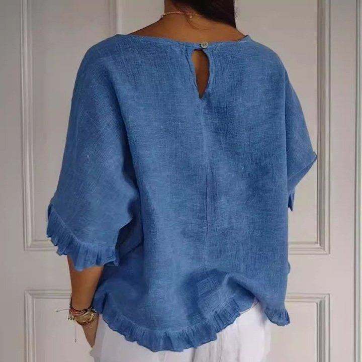 Damen - Elegante Bluse - Weicher Baumwolle Stoff - Lässiger Stil für jeden Anlass