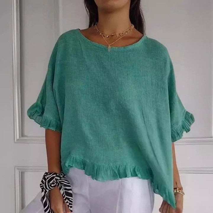 Damen - Elegante Bluse - Weicher Baumwolle Stoff - Lässiger Stil für jeden Anlass