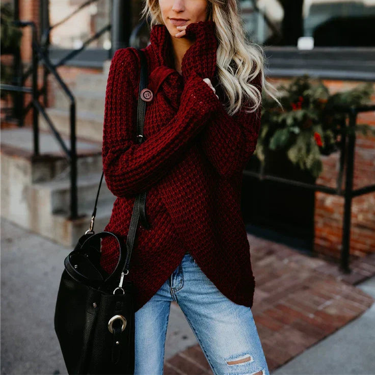 Damen - Wollstrickpullover - Lockere Passform - Gemütlicher Strickpullover für Komfort und Stil