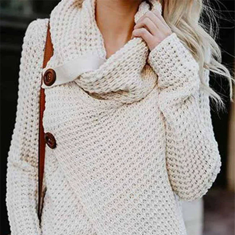 Damen - Wollstrickpullover - Lockere Passform - Gemütlicher Strickpullover für Komfort und Stil