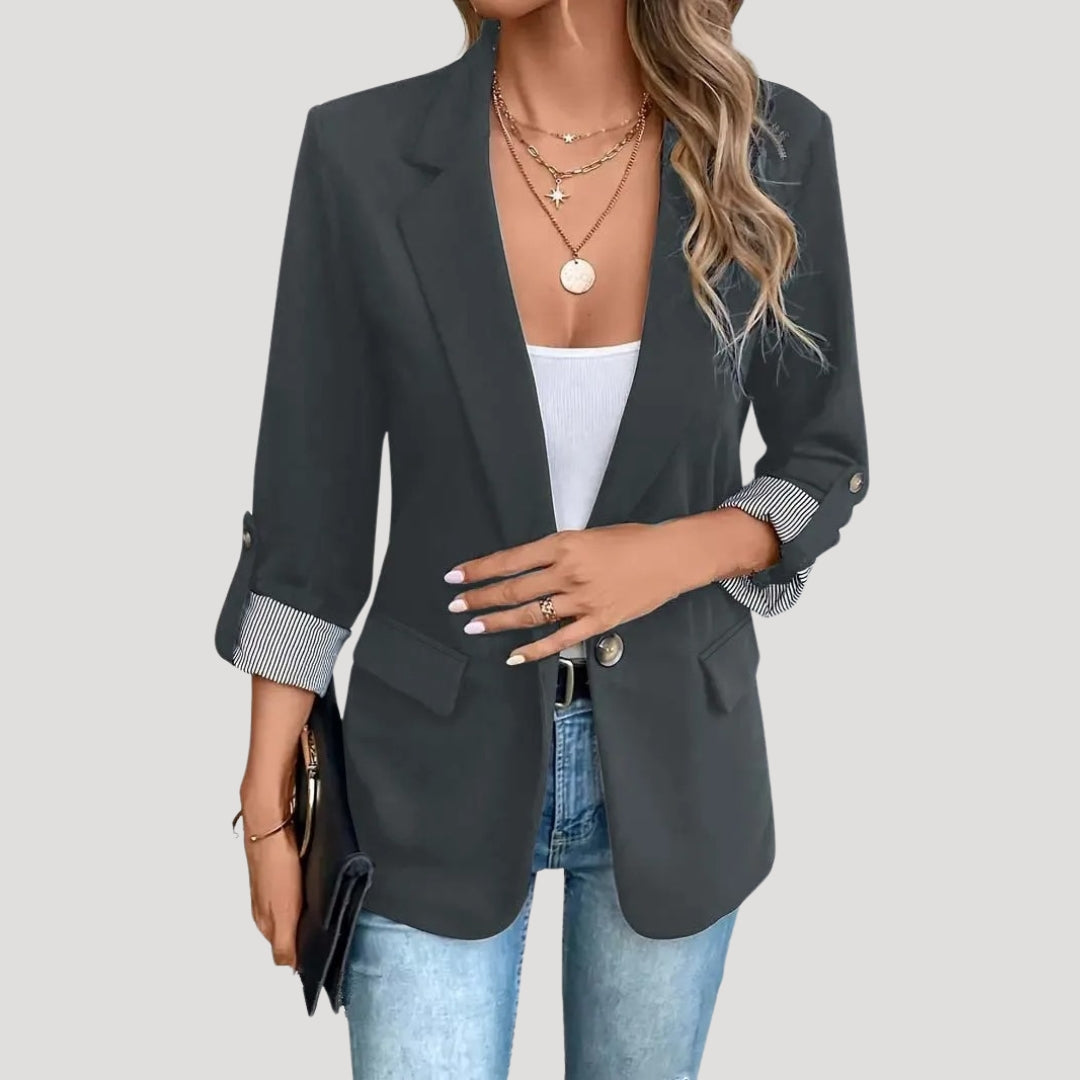 Damen - Blazer - Atmungsaktivem Stoff - Taillierte Passform mit aufrollbaren Ärmeln - Stilvoller für jeden Anlass