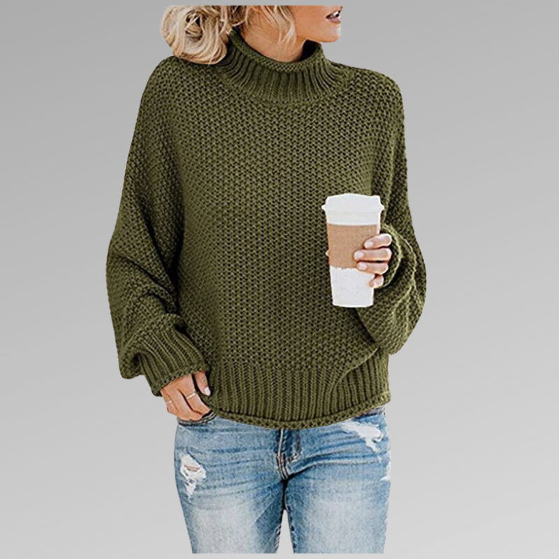 Damen - Strickpullover - Weiches Material - Rollkragen - Warmer, Bequemer Loose Fit für den perfekten Herbstlook