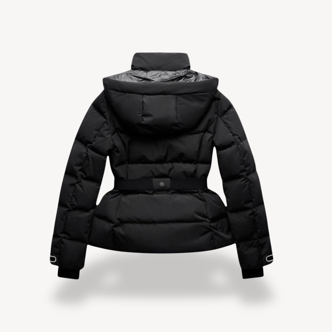 Damen - Pufferjacke - Kapuze und Gürtel - Warmer Komfort - Modischer Winterstil