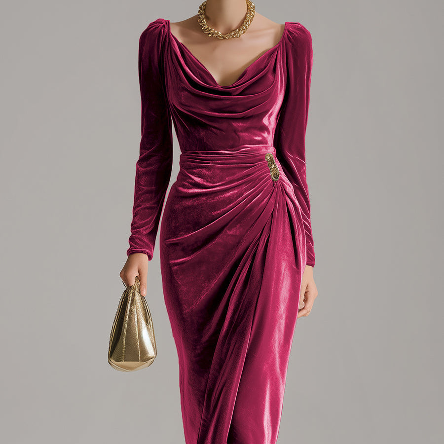 Damen - Elegantes Midikleid - Weichen Fließender Stoff - Stilvolles Design für jeden Anlass