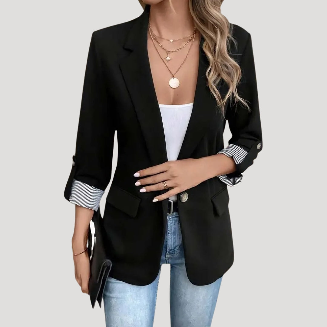 Damen - Blazer - Atmungsaktivem Stoff - Taillierte Passform mit aufrollbaren Ärmeln - Stilvoller für jeden Anlass