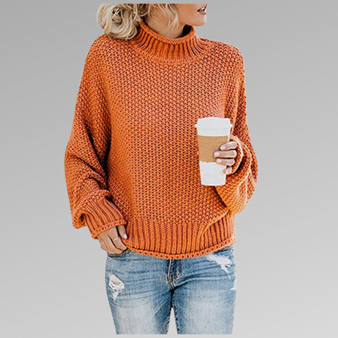 Damen - Strickpullover - Weiches Material - Rollkragen - Warmer, Bequemer Loose Fit für den perfekten Herbstlook