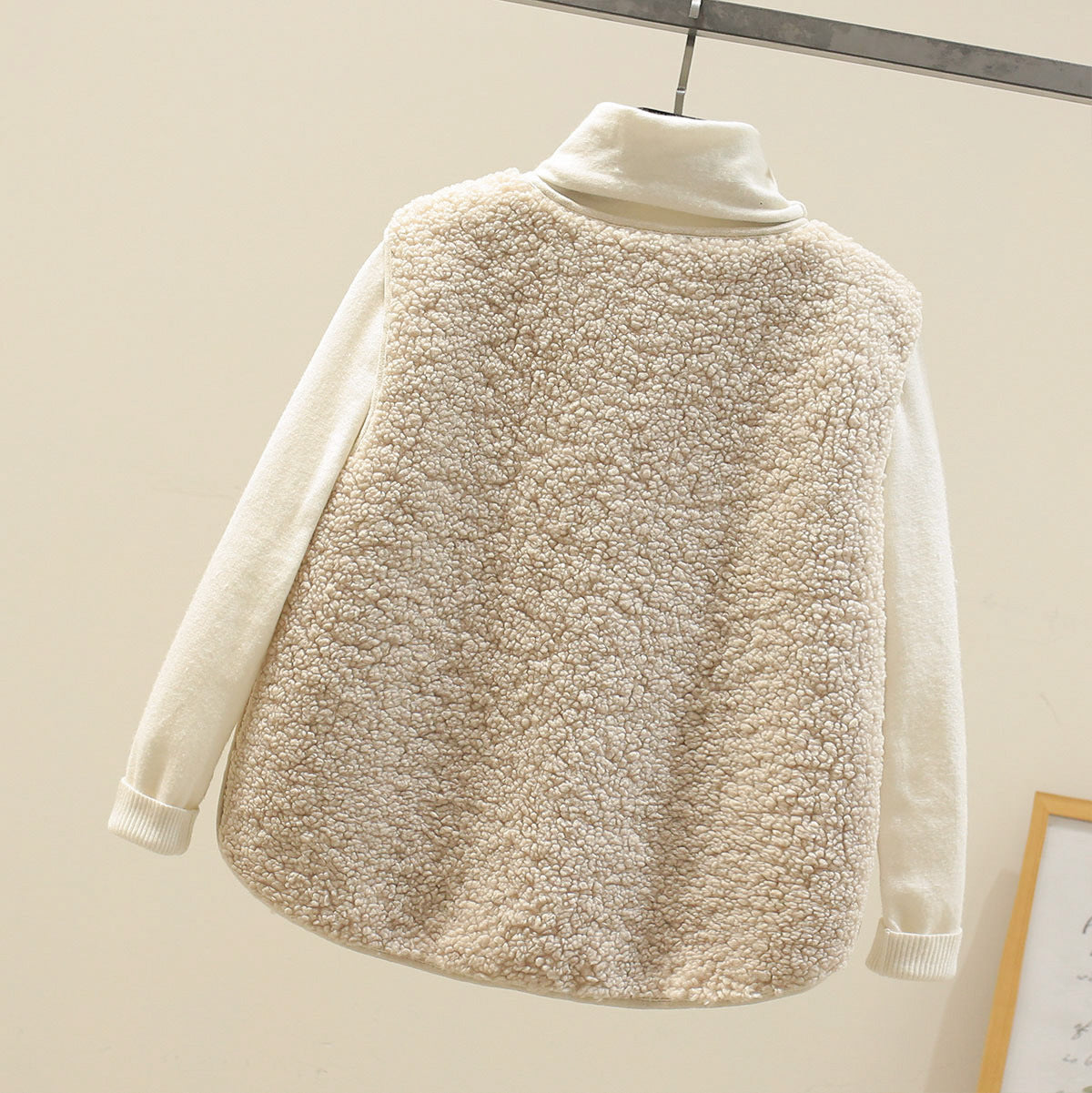 Damen - Shearling Gilet - Knopfverschluss - Bequem & Stilvoll - Perfekt für jeden Anlass