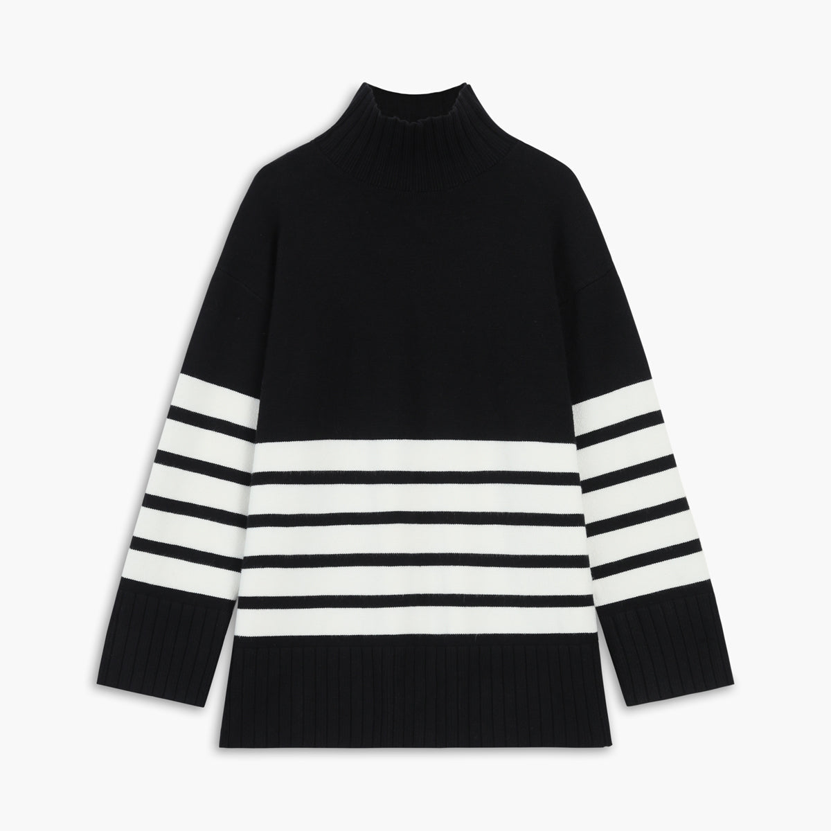 Damen - Streifen Pullover - Rundhalsausschnitt - Modischer Stil für jeden Anlass