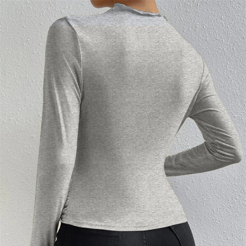 Damen - Langärmliges Hemd mit Falten - Komfortabler Schnitt - Stilvolles Design für jeden Anlass