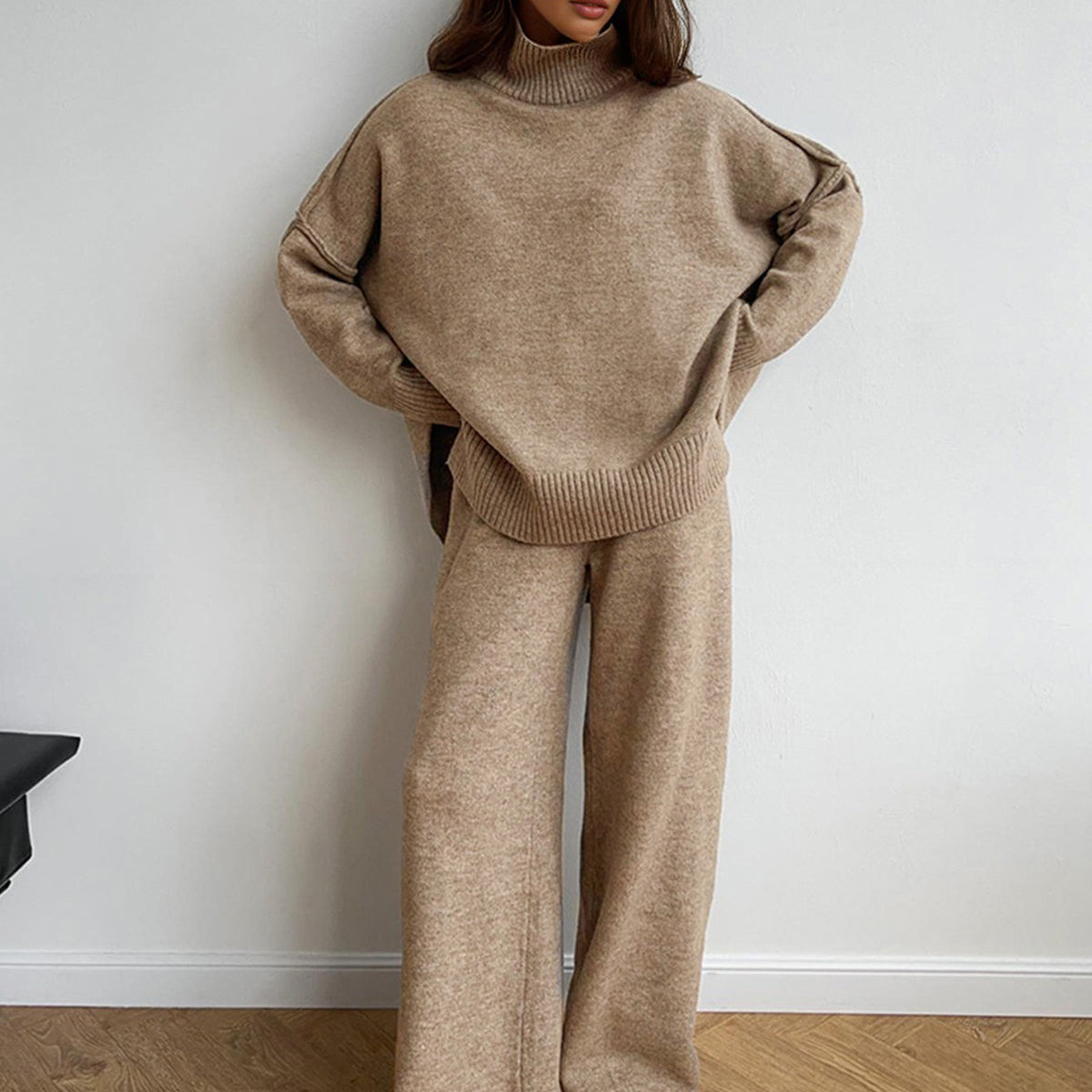 Damen - Rollkragenpullover Set - Kuscheligem Stoff - Perfekt für stilvolle - Warme Looks