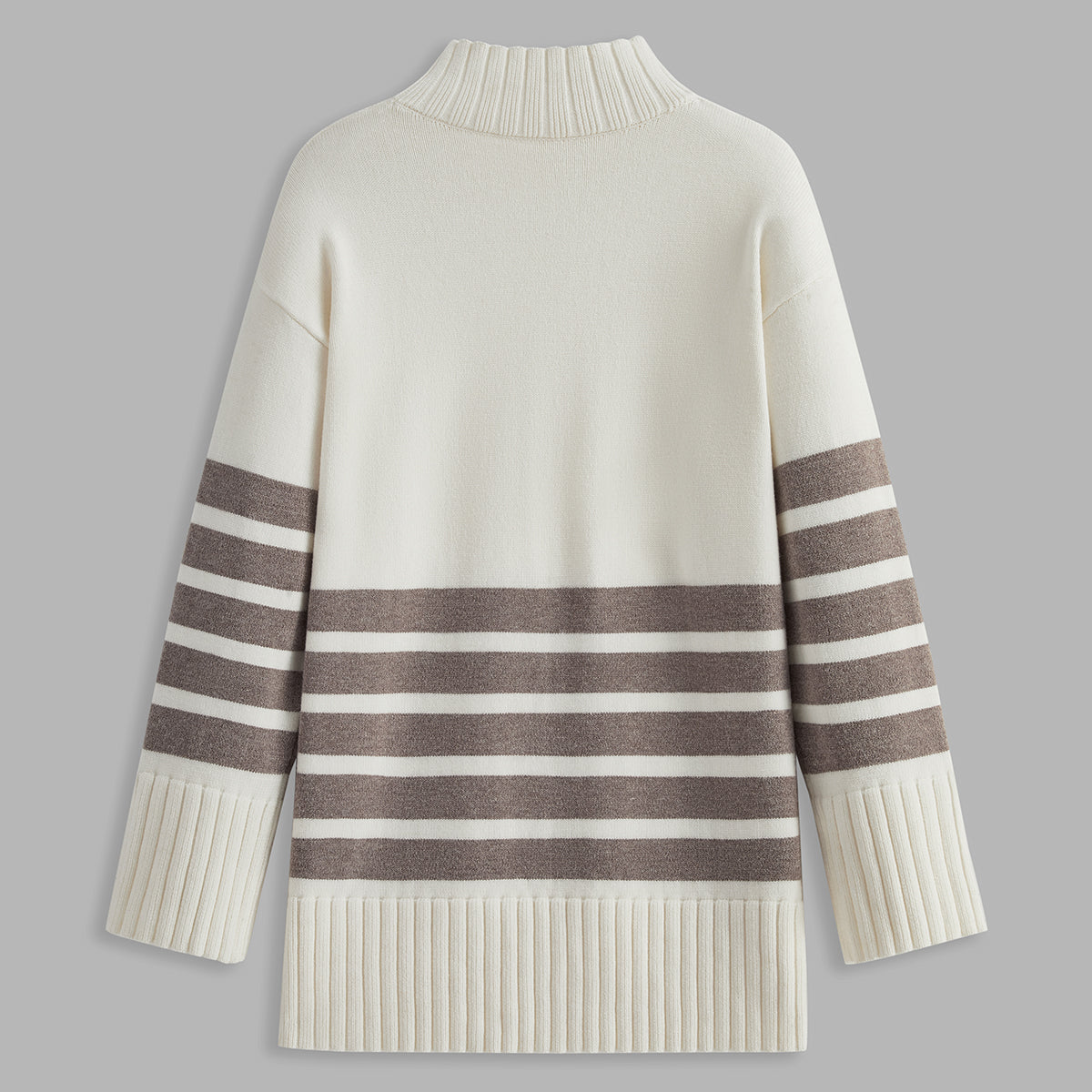 Damen - Streifen Pullover - Rundhalsausschnitt - Modischer Stil für jeden Anlass