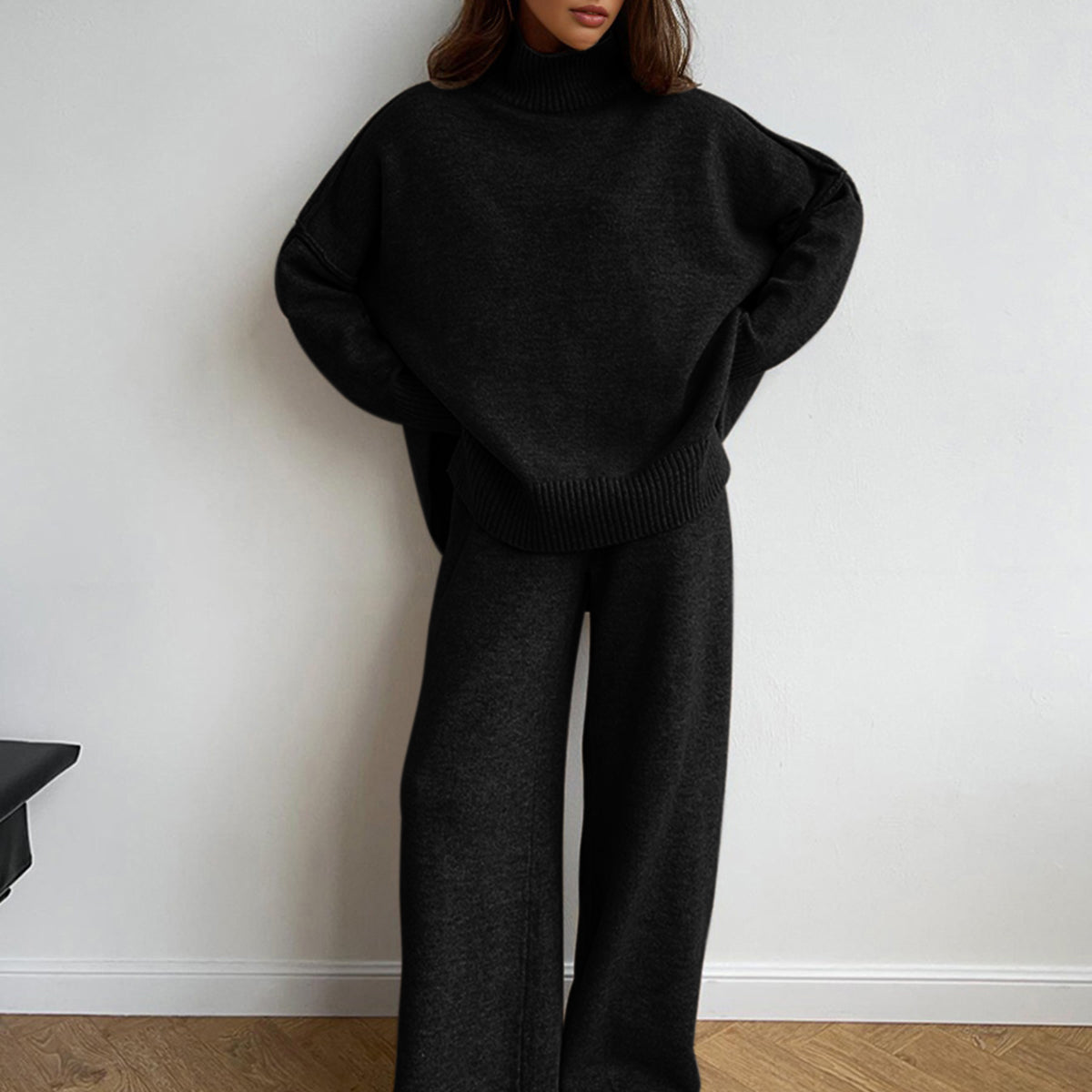 Damen - Rollkragenpullover Set - Kuscheligem Stoff - Perfekt für stilvolle - Warme Looks