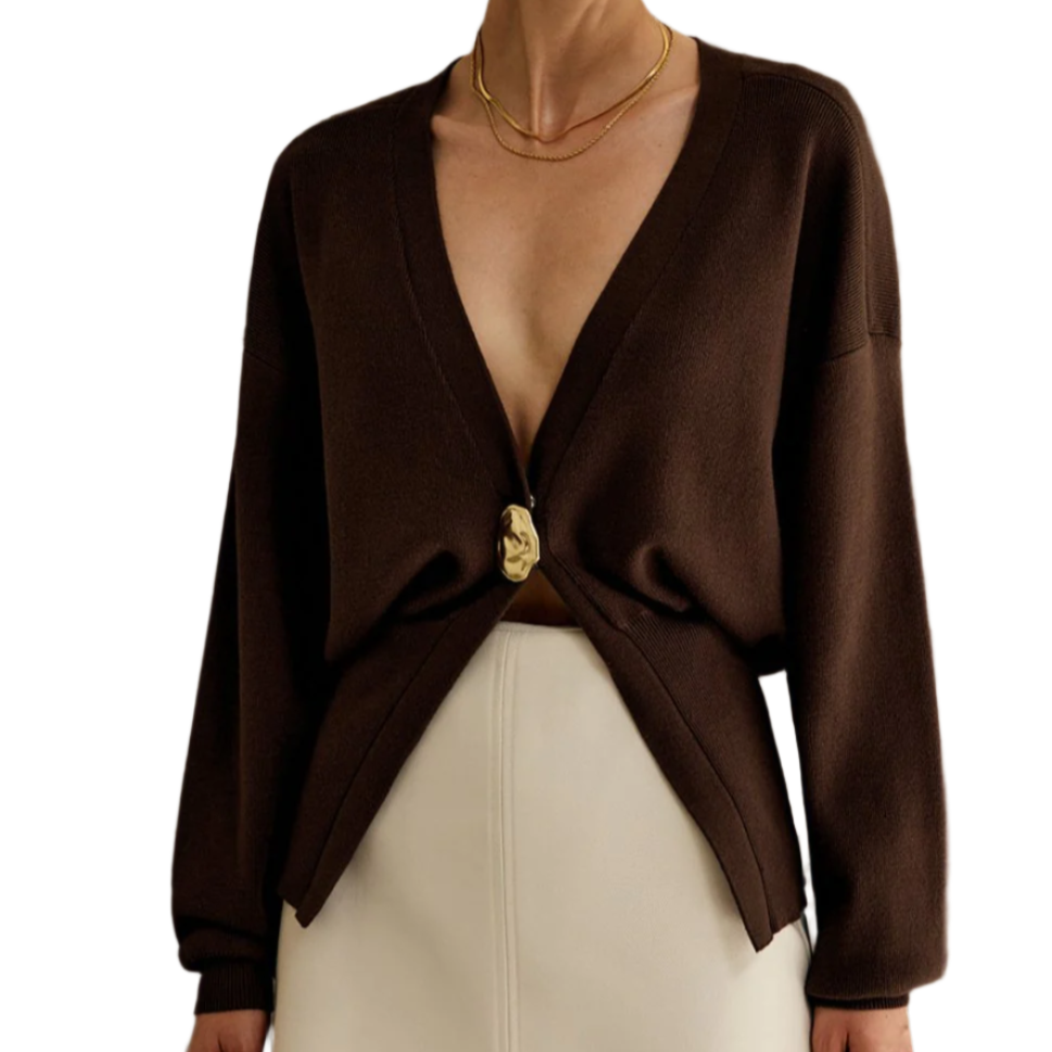 Damen - Elegante Strickjacke - Weicher Stoff mit Knopfverschluss - Stilvoll und vielseitig für jede Gelegenheit