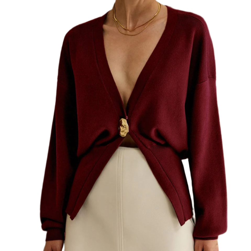 Damen - Elegante Strickjacke - Weicher Stoff mit Knopfverschluss - Stilvoll und vielseitig für jede Gelegenheit