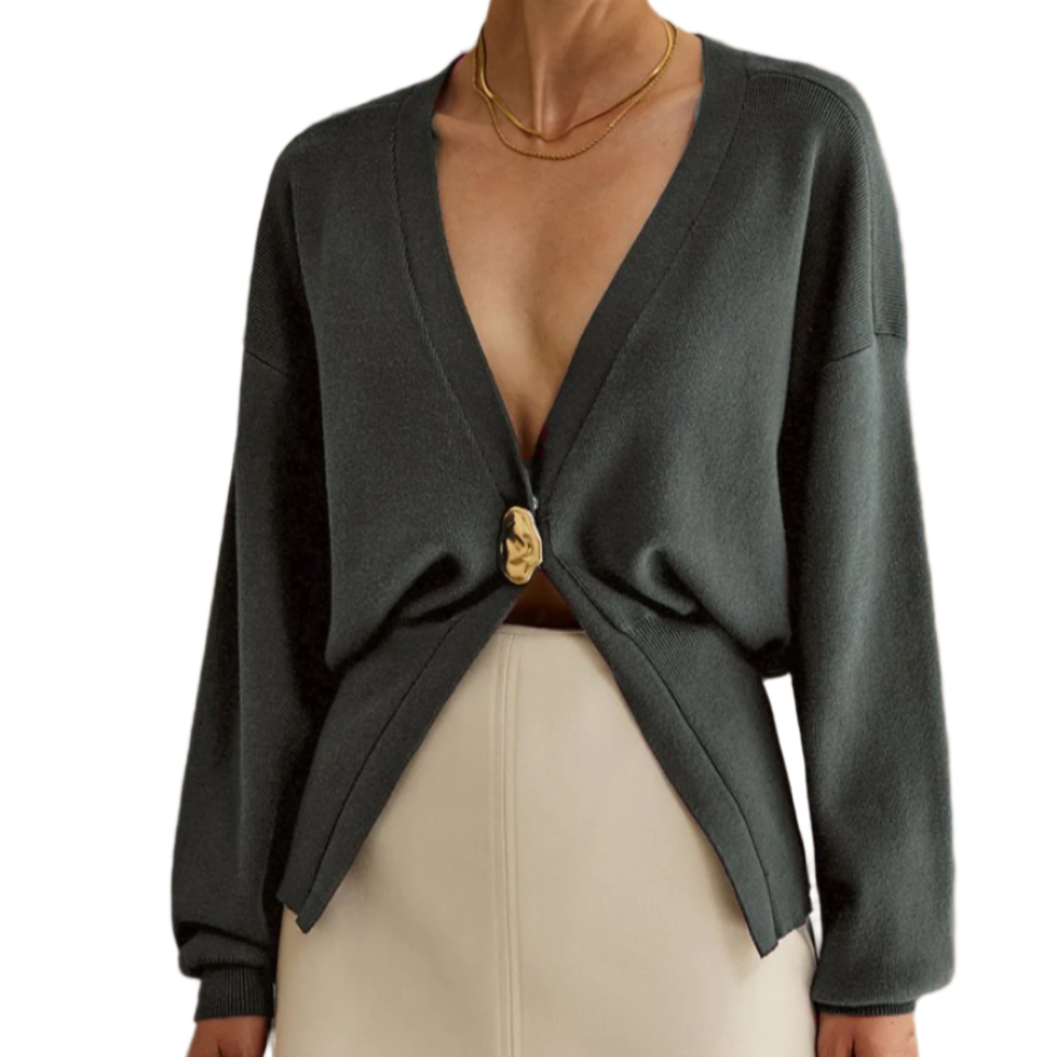 Damen - Elegante Strickjacke - Weicher Stoff mit Knopfverschluss - Stilvoll und vielseitig für jede Gelegenheit