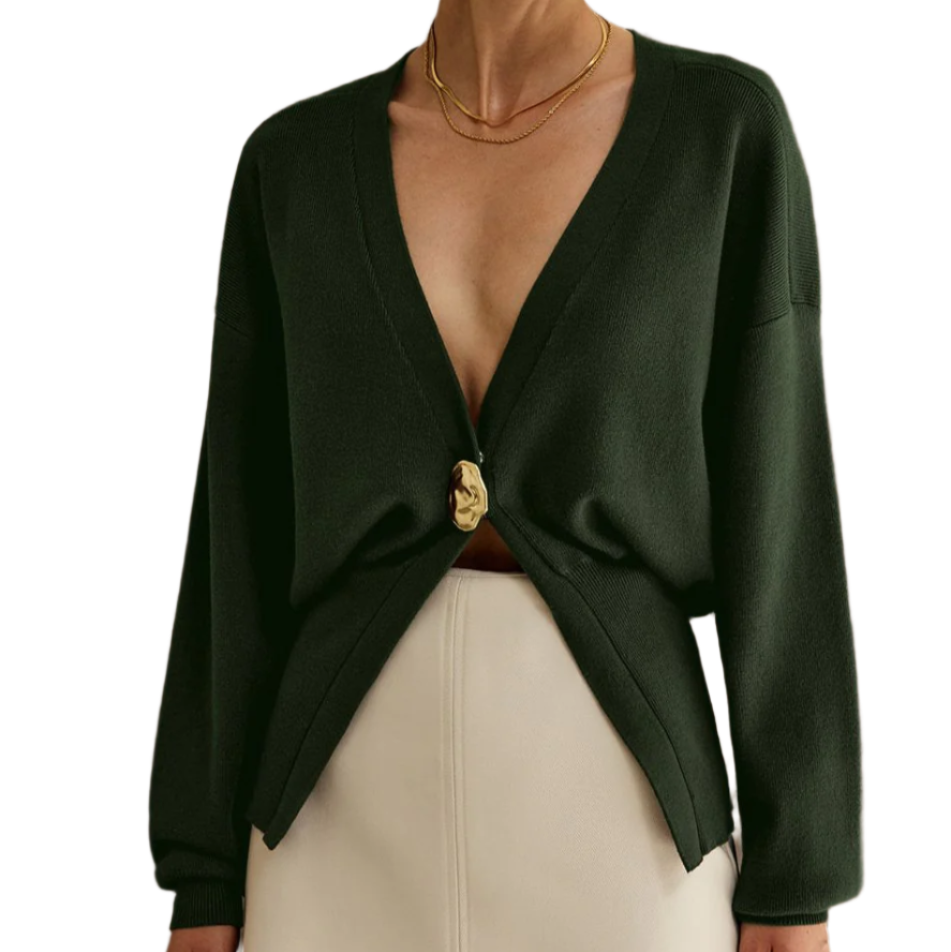 Damen - Elegante Strickjacke - Weicher Stoff mit Knopfverschluss - Stilvoll und vielseitig für jede Gelegenheit