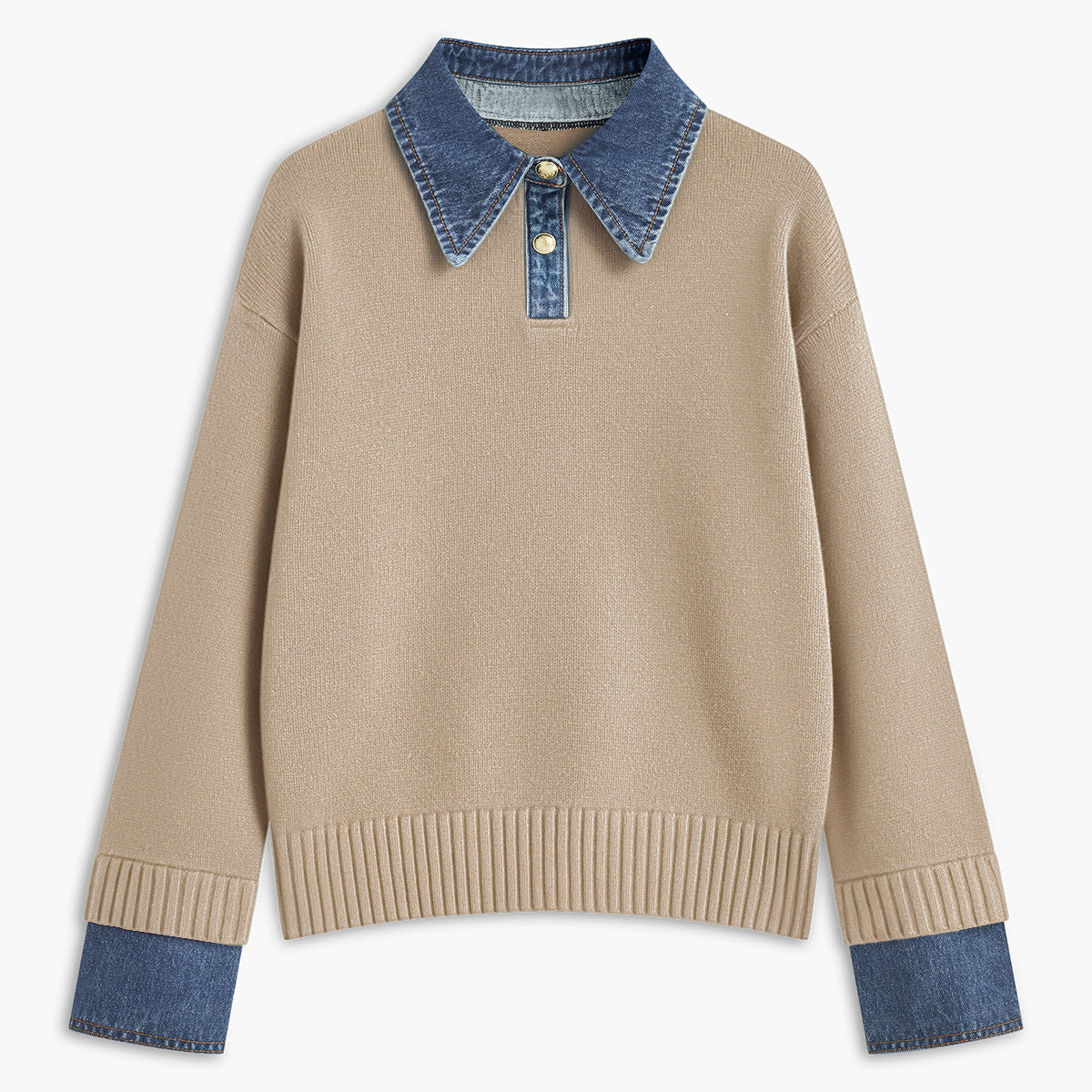 Damen - Reversibler Pullover - Gemütlicher Stoff - Vielseitiger Stil - Perfekt für jeden Anlass