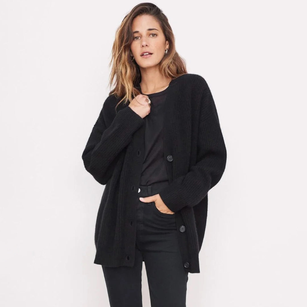 Leah – Damen-Kaschmir-Cardigan im Oversized-Stil