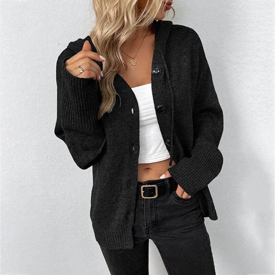 Damen - Strickjacke mit Kapuze - Bequemer Stoff - Stilvoll und Gemütlich - Perfekt für jede Gelegenheit