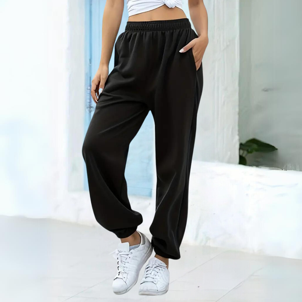 Damen - Jogginghosen - Hohe Taille - Bequemer Baggy Style für Alltag und Sport