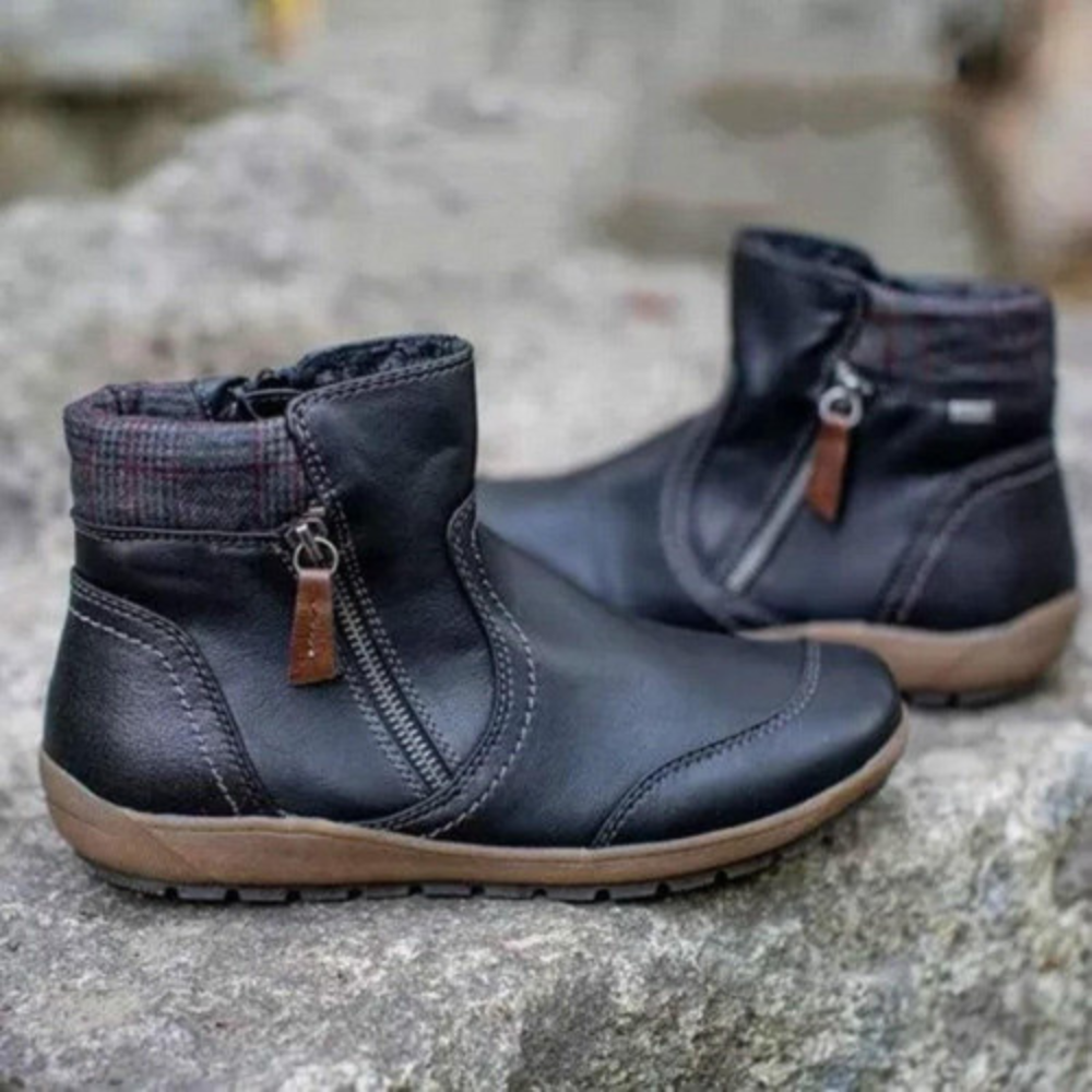 Damen - Stiefeletten - Warm gefüttertes Leder - Stylische und bequeme - Schuhe für kalte Tage