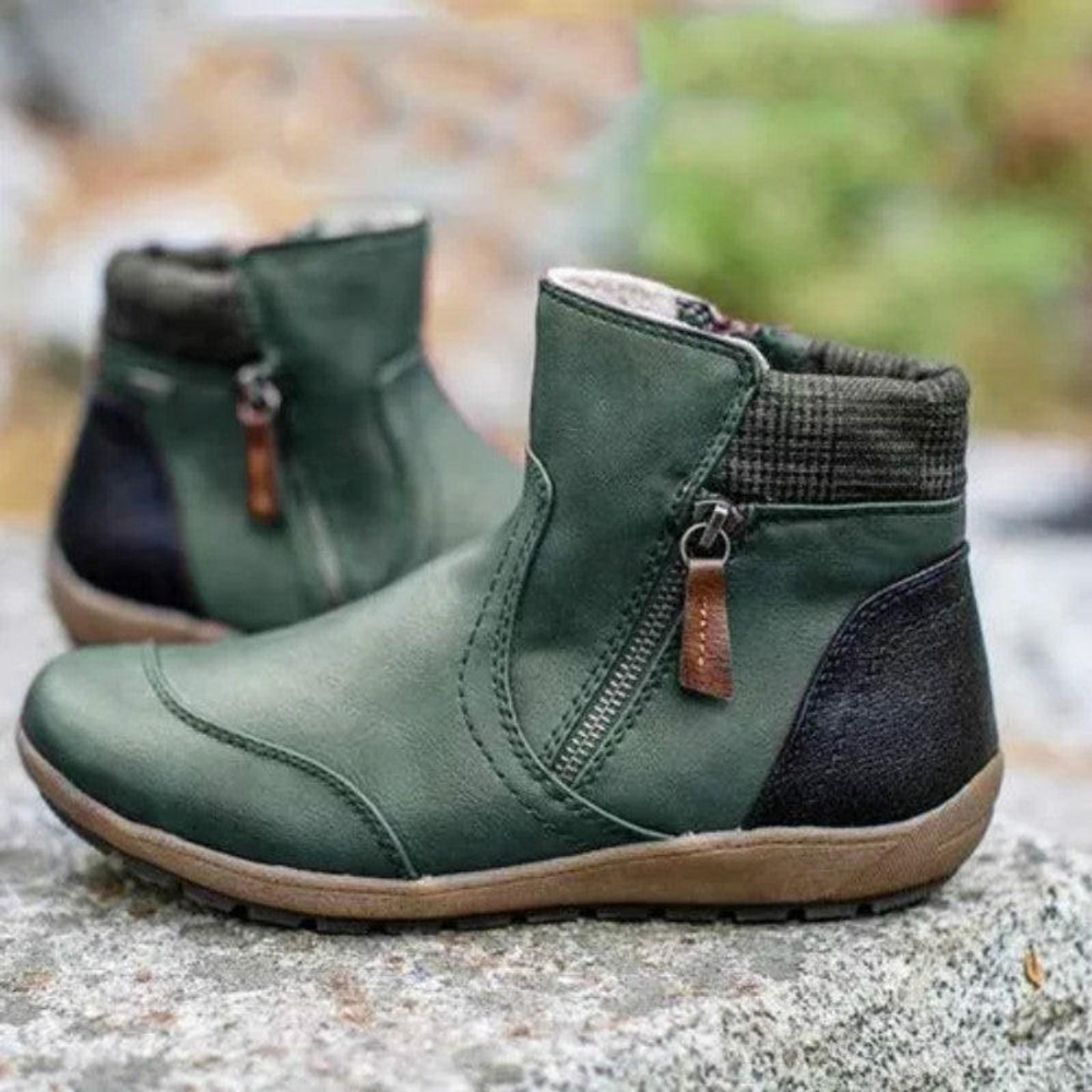 Damen - Stiefeletten - Warm gefüttertes Leder - Stylische und bequeme - Schuhe für kalte Tage