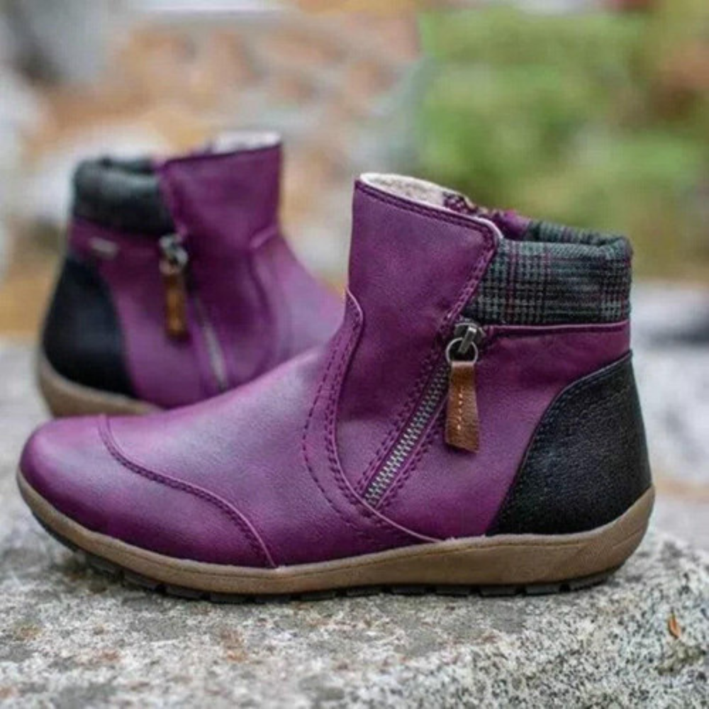 Damen - Stiefeletten - Warm gefüttertes Leder - Stylische und bequeme - Schuhe für kalte Tage