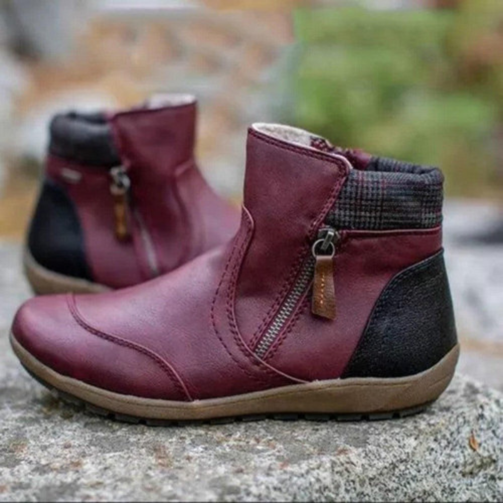 Damen - Stiefeletten - Warm gefüttertes Leder - Stylische und bequeme - Schuhe für kalte Tage