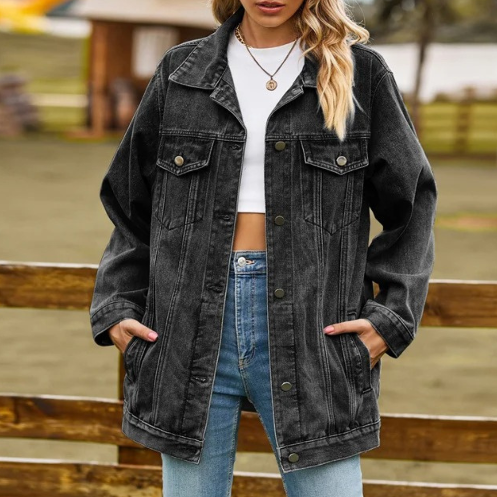 Damen - Denim-Jacke - Strapazierfähiges Gewebe - Bequeme Passform - Vielseitig für jede Jahreszeit